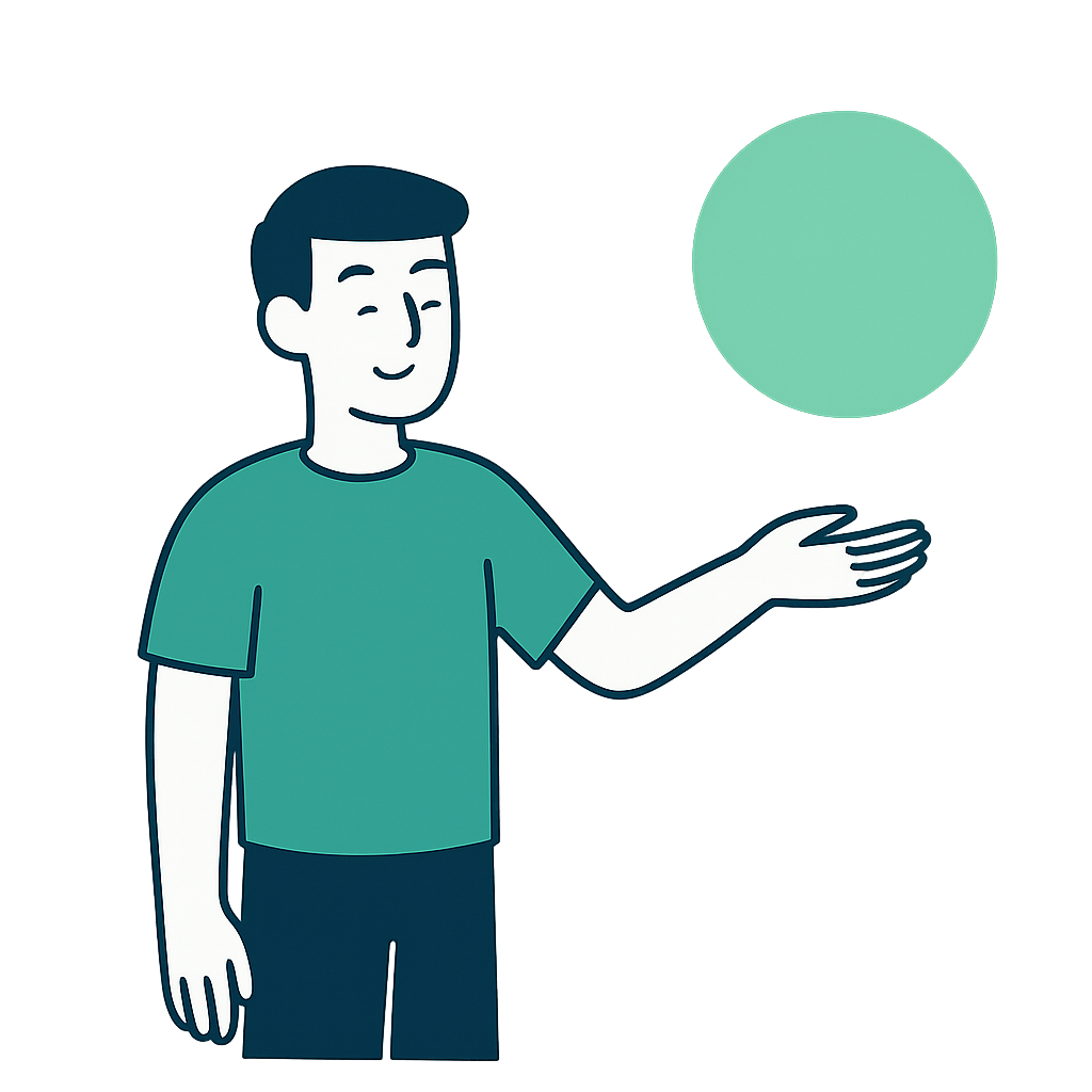 Welcoming community member with open gesture, representing our purpose of meaningful connections and personal growth